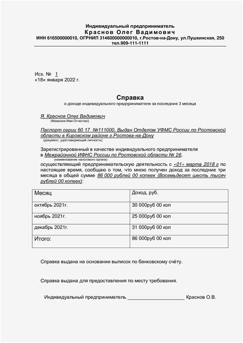 Алгоритм получения сведений о доходах для индивидуального предпринимателя в налоговой инспекции