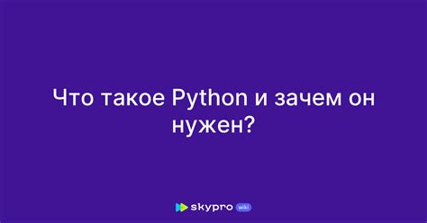 Зачем использовать Python и что он представляет собой