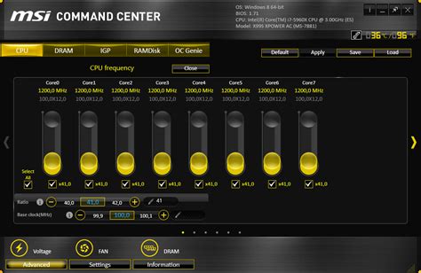 Интуитивный и удобный интерфейс MSI Center