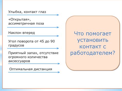 Контакт с работодателем