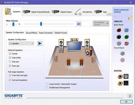 Методы настройки аудиовыхода Realtek на компьютере