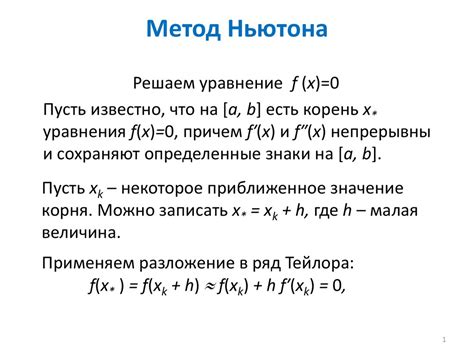 Метод Ньютона: поиск корней непрерывных функций