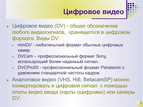 Основы воспроизведения образов в цифровом формате