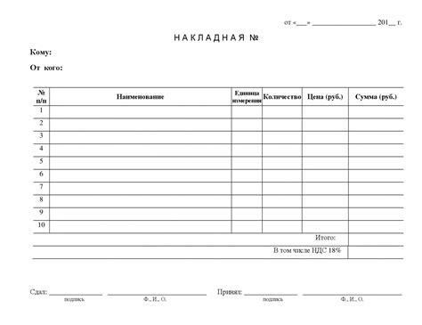 Роль товарной накладной в учетной документации