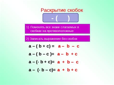 Шаг 2: Раскрытие скобок